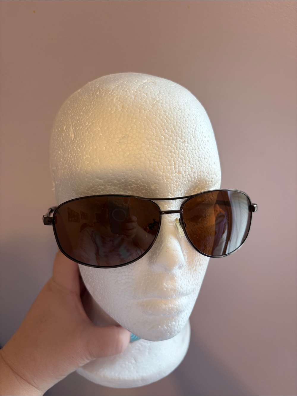 London Fog Marlow Way Brown Polarized Aviator Sunglasses - Picture 2 of 14